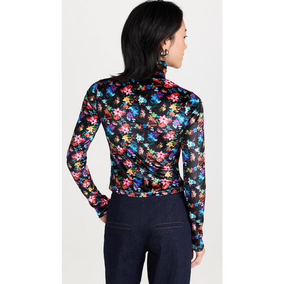 New Siedres Cody Velvet Floral Printed Fitted Turtleneck Top Size S - Picture 11 of 11